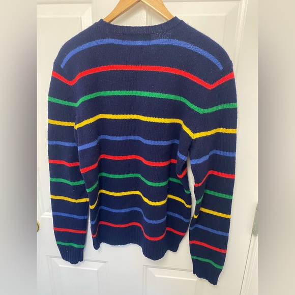 Vintage Polo Ralph Lauren Womens Rainbow Striped Lambswool Sweater Size Medium - Picture 5 of 5